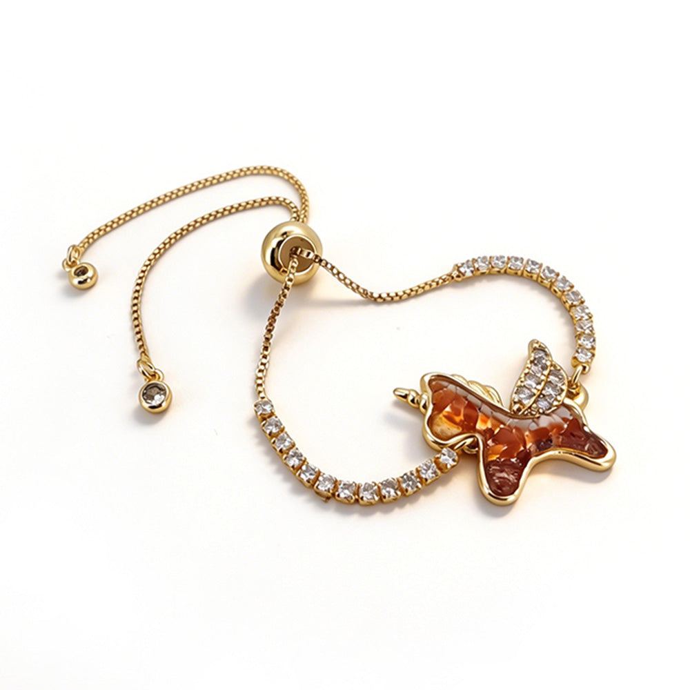 Color Stone Inlay Bracelet – Unicorn Pony, Prosperous Red Series