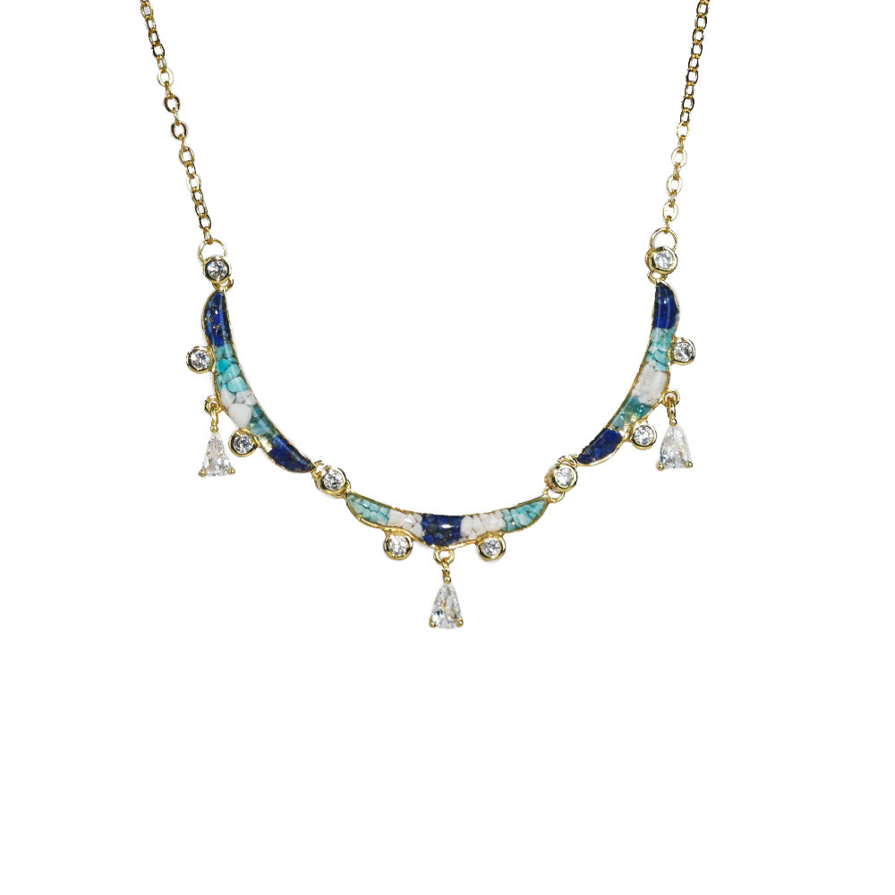 Color Stone Inlay Ying Luo Necklace – Dunhuang Goddess, Bodhisattva Series