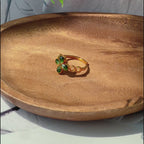 Rainbow Stone Inlaid Four-Leaf Clover B-Shaped Ring in Sapphire Blue Gradient